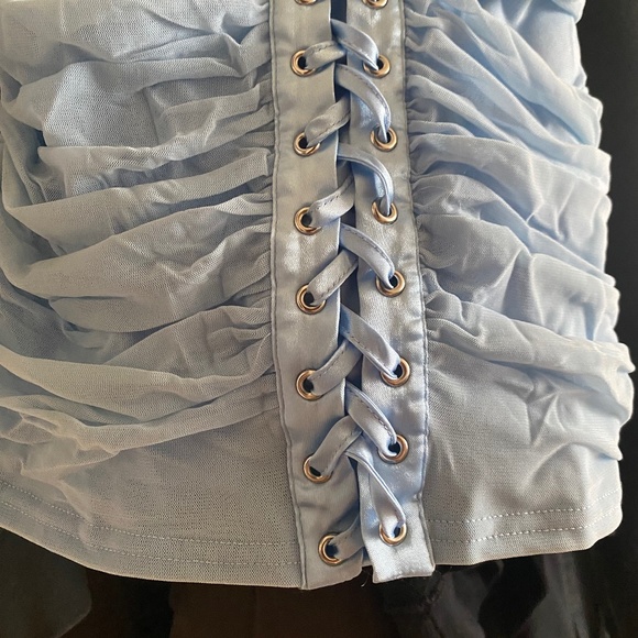 Dolls Kill Sugar Thrillz Lace-up Blue a corset Mini-Dress - Picture 6 of 6